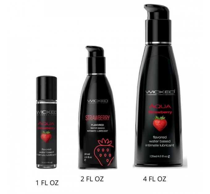 Лубрикант съедобный Wicked Strawberry Flavored со вкусом клубники, 60 мл