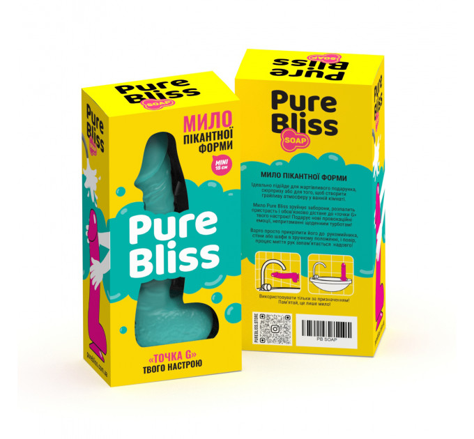 Мило член на присосці Pure Bliss MINI бірюзовий, 15 см