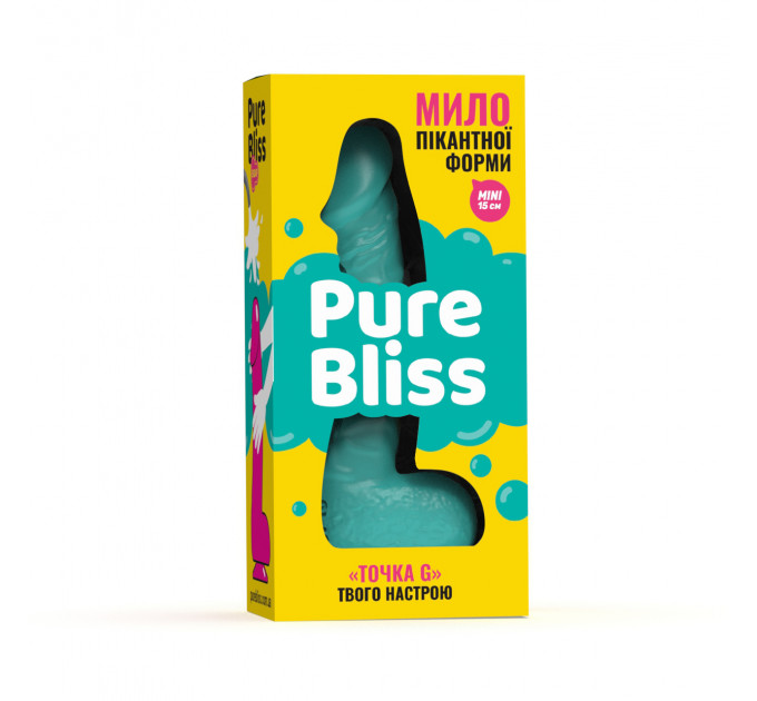 Мило член на присосці Pure Bliss MINI бірюзовий, 15 см