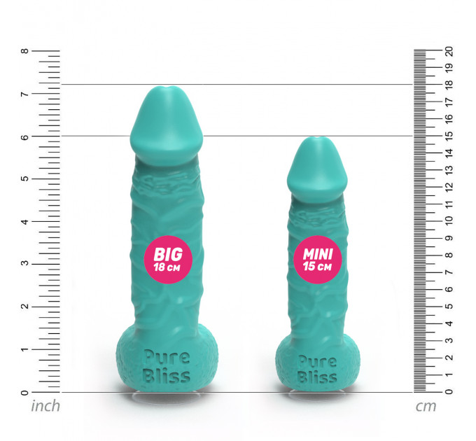 Мило член на присосці Pure Bliss MINI бірюзовий, 15 см
