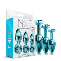 Набор анальных пробок Global Novelties NIXIE METAL BUTT PLUG TRAINER SET, BLUE METALLIC