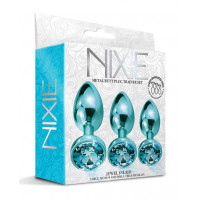 Набор анальных пробок Global Novelties NIXIE METAL BUTT PLUG TRAINER SET, BLUE METALLIC