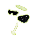 Набір БДСМ Whipsmart Glow In The Dark страпон, маска на очі, мотузка, флуоресцентні