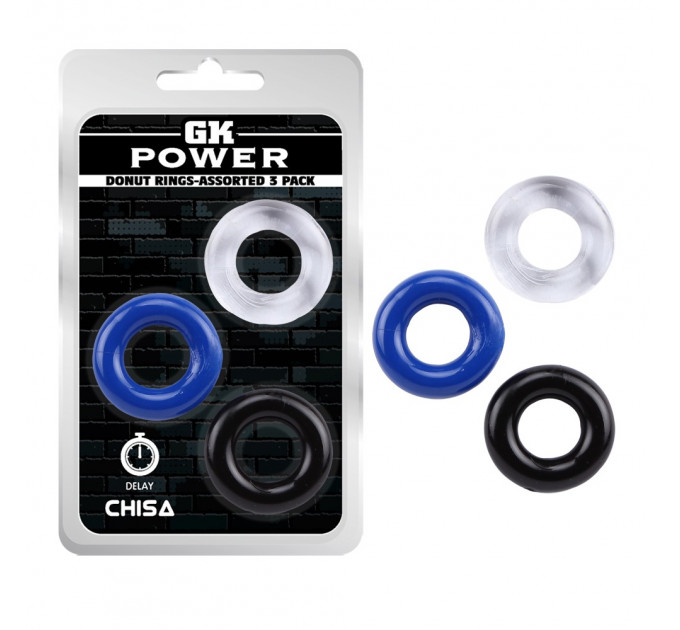 Набір ерекційних кілець Chisa GK Power 3 Pack, різнокольорові
