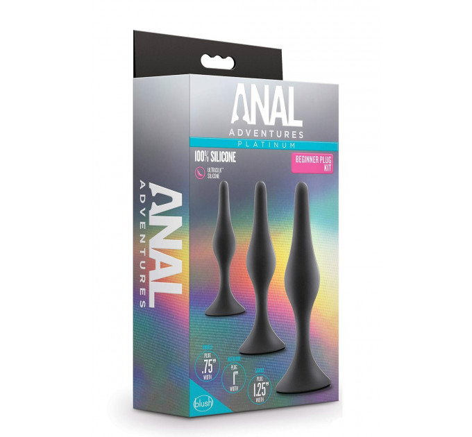 Набор из трех анальных пробок Anal Adventures Platinum Silicone