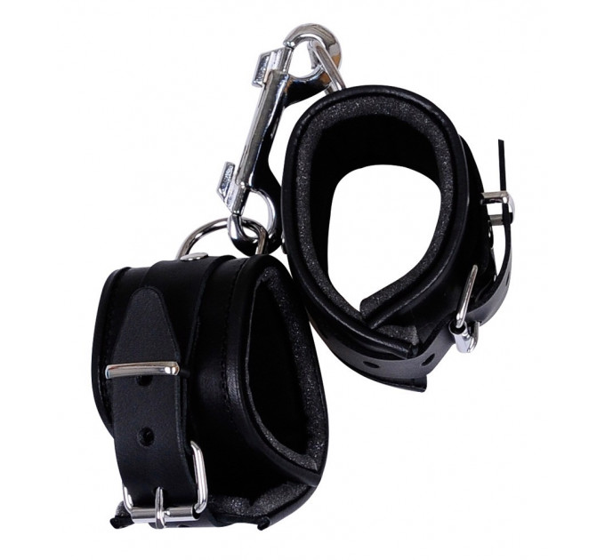 Наручники кожаные Zado FETISH Leather Cuffs с мягкой подкладкой внутри, черные
