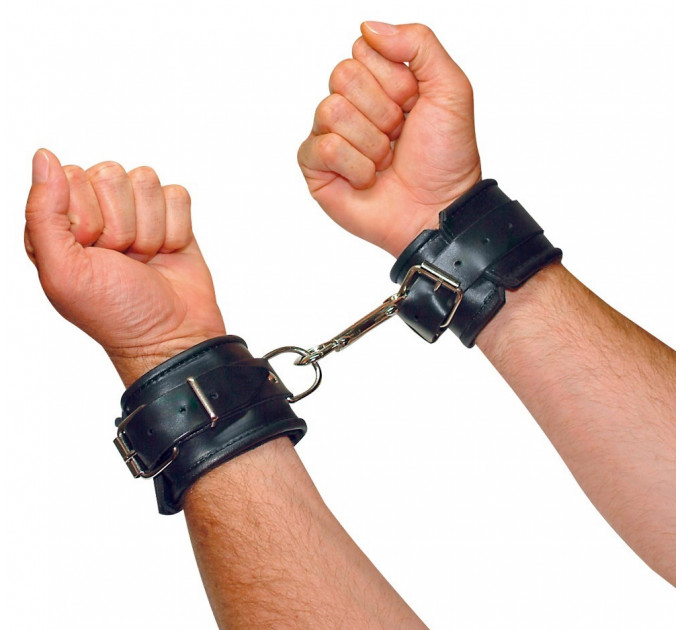 Наручники кожаные Zado FETISH Leather Cuffs с мягкой подкладкой внутри, черные