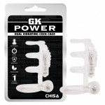 Насадка с вибрацией Chisa GK Power и эрекционными кольцами, прозрачная