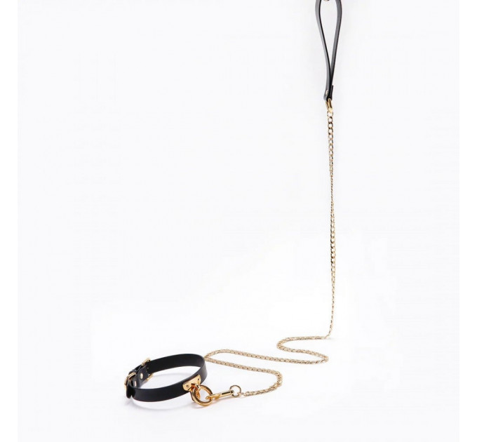 Ошейник-чокер с кольцом, итальянская кожа Leather Cosplay Choker UPKO, размер L