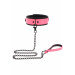 Ошейник с поводком светящийся в темноте Taboom Collar and Chain Leash, розовый