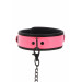 Ошейник с поводком светящийся в темноте Taboom Collar and Chain Leash, розовый