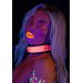 Ошейник с поводком светящийся в темноте Taboom Collar and Chain Leash, розовый