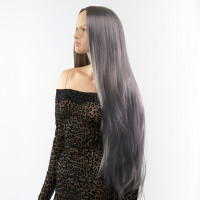 Парик длинный Fetish Hair серый, 100 см