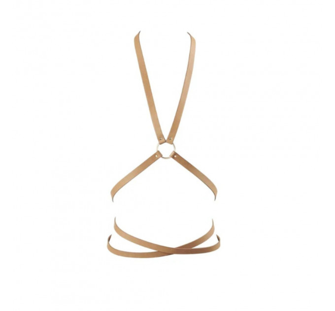 Портупея на грудь с акцентом на талии MAZE Bijoux Indiscrets бежевая, OS