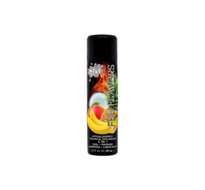 Розігрівач лубрикант Wet Fun Flavors Tropical Fruit Explosion (мультифрукт) 89 мл