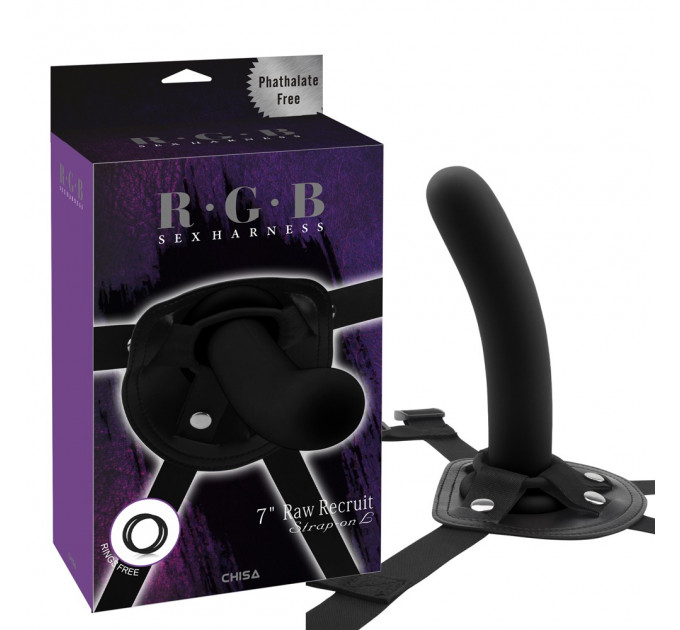 Страпон нереалістичний на трусиках Chisa R.G.B Sex Harness, з кільцевим кріпленням, чорний