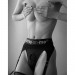 Трусики для страпону, S, з підв'язками для панчох Strap-On-Me чорні