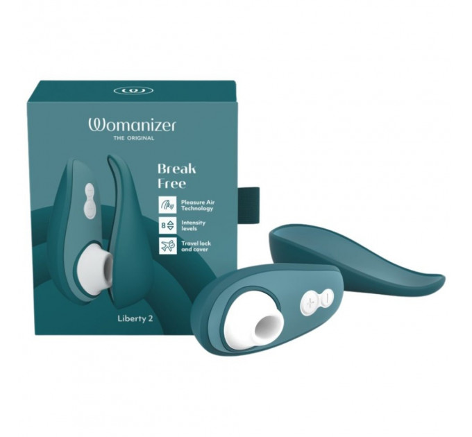 Вакуумный клиторальный стимулятор Womanizer Liberty 2 Dark Petrol, синий