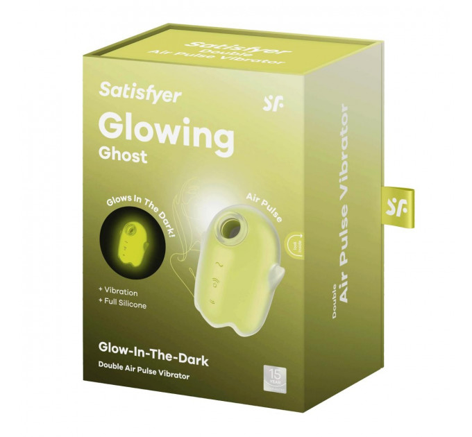 Вакуумный клиторальный вибратор с флуоресцентной поверхностью Satisfyer Glowing Ghost, желтый