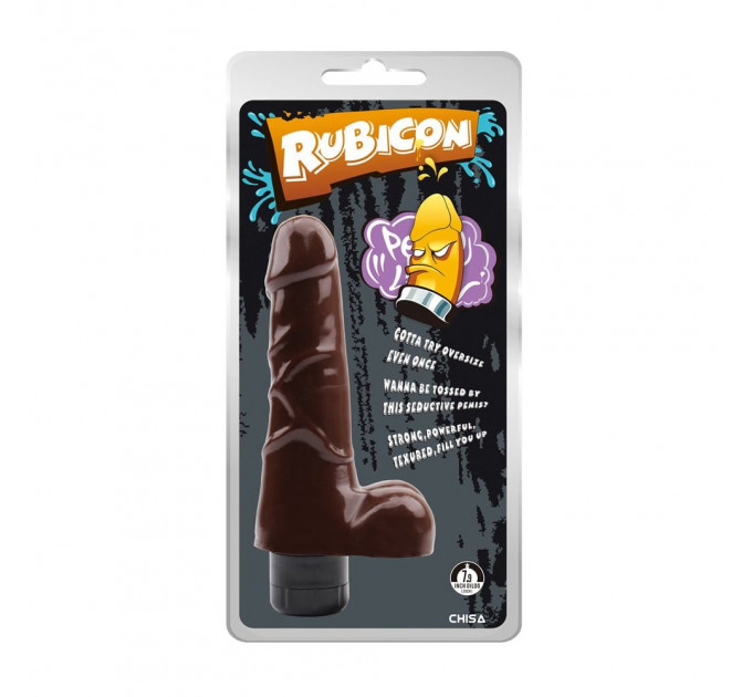 Вибратор реалистичный с мошонкой Chisa Rubicon, коричневый