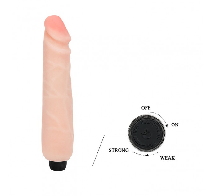 Вибромассажер реалистик с мультискоростной вибрацией Flexible Cyberskin Big Vibe Flesh 24,8 cm
