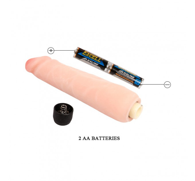 Вибромассажер реалистик с мультискоростной вибрацией Flexible Cyberskin Big Vibe Flesh 24,8 cm