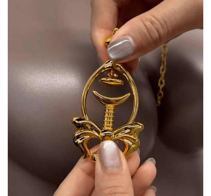 Затискачі для сосків UPKO Pulling Chain Nipple Clamps з ланцюжком-намиста, золотисті