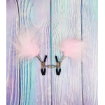 Зажимы на соски DS Fetish Nipple clamps metal feather pink