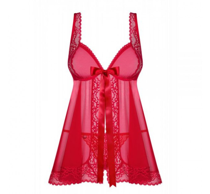 Бебидолл Obsessive Rougebelle babydoll & thong red S/M