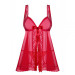 Бебидолл Obsessive Rougebelle babydoll & thong red S/M