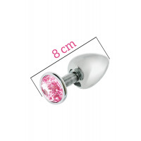 Анальна пробка MAI METAL PLUG WITH STONE, M SILVER