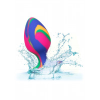 Анальная пробка силиконовая CalExotics Cheeky Tie-Dye Plug, разноцветная, Medium