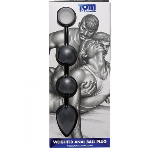 Анальные шарики Tom of Finland утяжелённые, черные