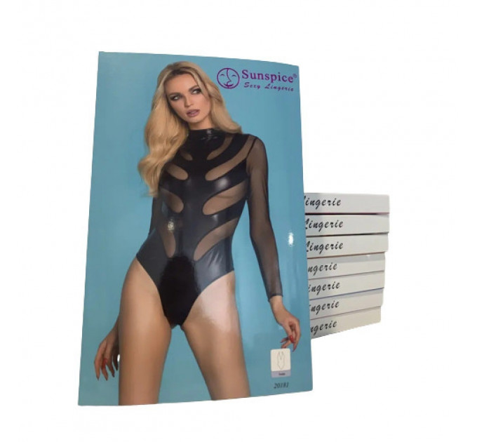 Боди сексуальное с сетчатыми вставками L/XL Sunspice, черное