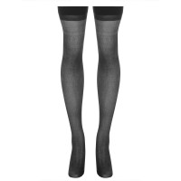 Панчохи Rene Rofe Lingerie з широкою стрічкою зверху та швом ззаду, чорний