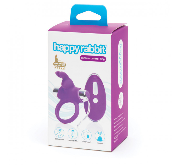 Ерекційне кільце з вібрацією Happy Rabbit Remote Control Cock Ring