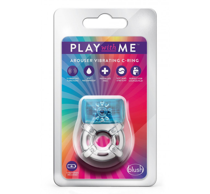 Ерекційне віброкільце PLAY WITH ME ONE NIGHT STAND VIBRATING C-RING BLUE