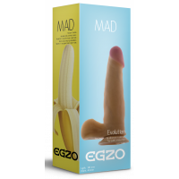Фаллоимитатор реалистичный с мошонкой EGZO MAD Ciberskin Punchy Lover на присоске