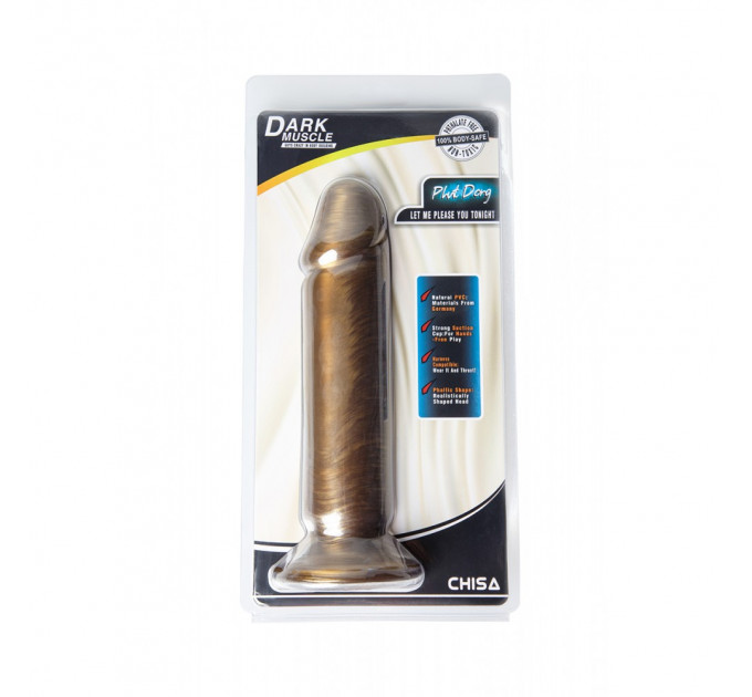 Фаллоимитатор реалистичный гигантский Chisa Dark Muscle на присоске, золотой