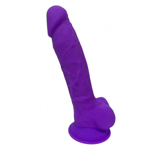 Фаллоимитатор реалистичный Dream Toys Real Love на присоске с мошонкой, фиолетовый