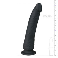 Фаллоимитатор реалистичный на присоске Easytoys черный, 21 х 3.4 см