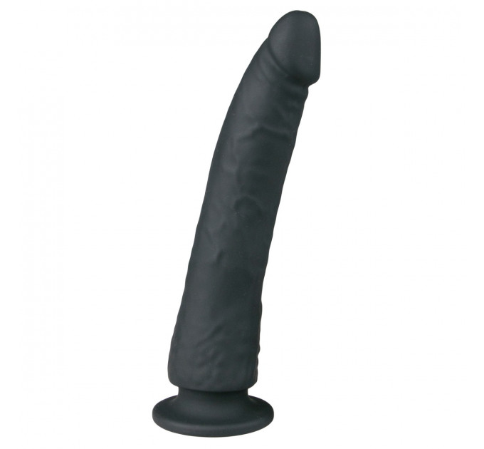 Фаллоимитатор реалистичный на присоске Easytoys черный, 21 х 3.4 см