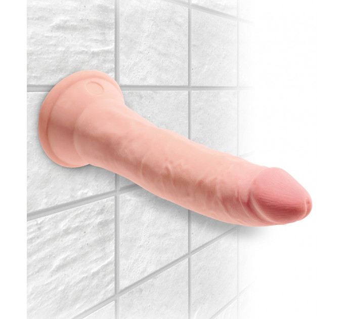Фаллоимитатор реалистичный на присоске King Cock, бежевый
