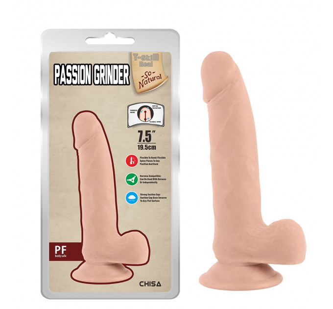 Фаллоимитатор реалистик на присоске Chisa T-skin ReaL "Passion Grinder", бежевый