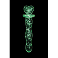 Фаллоимитатор стеклянный светящийся NS Novelties FIREFLY GLASS HEART A GLOW CLEAR