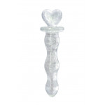 Фаллоимитатор стеклянный светящийся NS Novelties FIREFLY GLASS HEART A GLOW CLEAR
