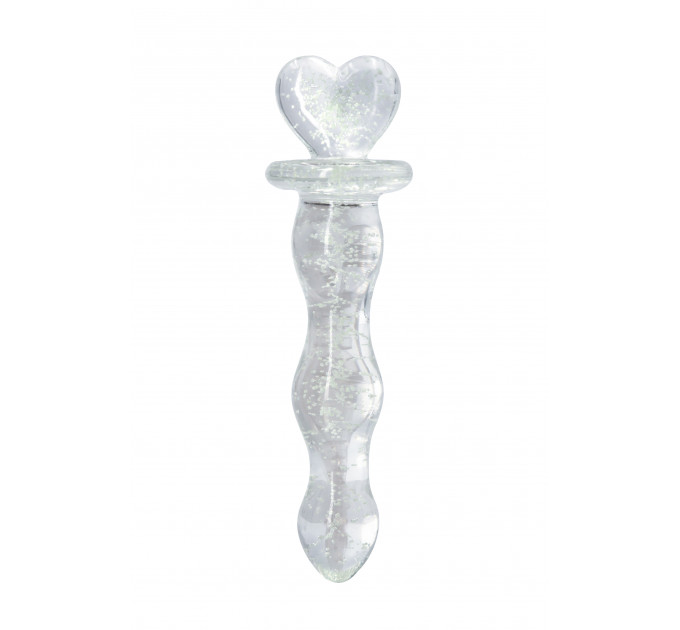 Фаллоимитатор стеклянный светящийся NS Novelties FIREFLY GLASS HEART A GLOW CLEAR