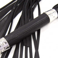Флоггер с сердцем DS Fetish Flogger M black with heart metal