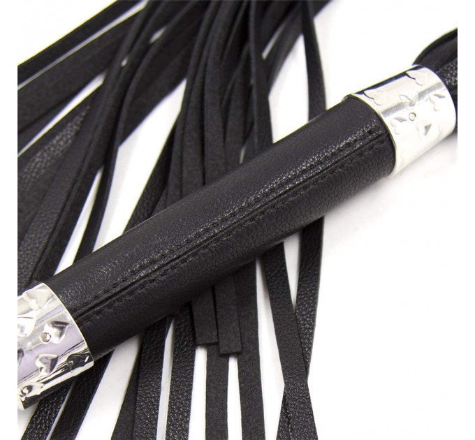 Флоггер с сердцем DS Fetish Flogger M black with heart metal