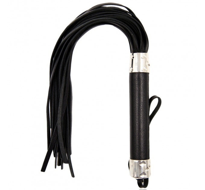 Флоггер с сердцем DS Fetish Flogger M black with heart metal